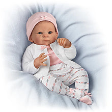 Load image into Gallery viewer, The Ashton-Drake Galleries Little Peanut Lifelike So Truly Real® Baby Girl Doll Soft RealTouch® Vinyl Skin with Deluxe Bundle Set Includes Additional Outfit Diaper Bag and Plush Elephant 17&quot;-Inches - RCE Global Solutions
