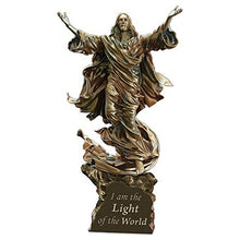 Load image into Gallery viewer, The Bradford Exchange Light of The World Religious Illuminated Cold-Cast Bronze Jesus Sculpture 11&quot;-Inches
