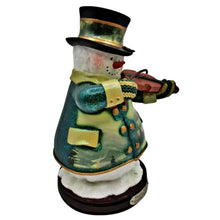 Load image into Gallery viewer, The Bradford Exchange “Evening Rehearsal” Winter Wonderland Snowman Heirloom Classics Snowman Collection Issue #8 Christmas Decoration Figurine by Thomas Kinkade 7-Inches
