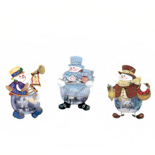 Load image into Gallery viewer, The Ashton-Drake Galleries Memories of Christmas Snowman Ornament Collection Issue #2 Set of 3 Christmas Decoration by Thomas Kinkade 4-inches - RCE Global Solutions
