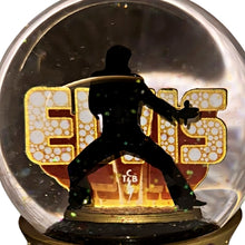 Load image into Gallery viewer, The Bradford Exchange Elvis Burning Love Glitter Globe Collection Issue #8 “Unchained Melody” Musical Snow Globe with Elvis Silhouette and Artwork by Nate Giorgio 6-inches
