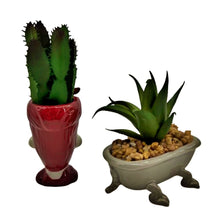 Load image into Gallery viewer, The Bradford Exchange Disney Tim Burton&#39;s The Nightmare Before Christmas Succulent Sculpture Collection Issue #4: Lock &amp; Walking Bathtub Handcrafted Ceramic Pot with Artificial Cacti Halloween Decorations 3-Inches
