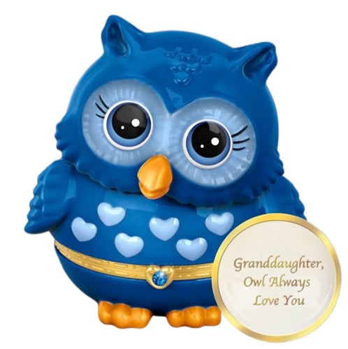 The Bradford Exchange Granddaughter, Owl Always Love You' Birthstone Music Box Collection Issue #10: September Heirloom Porcelain Music Box with 'You Are My Sunshine' Melody