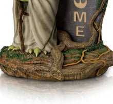Load image into Gallery viewer, The Bradford Exchange Star Wars Master Yoda Solar Lit Welcome Sign Hand Painted Yoda Statue LED Light Outdoor Indoor Decor UV Water Resistant Light Sensing Panel 14-Inches
