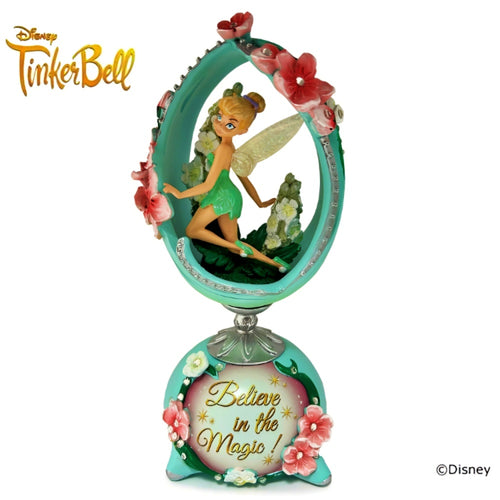 The Bradford Exchange Tink Believe In Magic Disney Tinker Bell Enchanted Moments Collection Issue #3 Handcrafted Faberge-Style Sculptures with Faux Jewels and Raised-Relief Flowers Figurine 7-inches