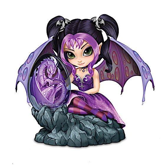 The Hamilton Collection Treasures of the Mystic Dragonlings Figurine Collection Issue #1 Lighted Dragon Egg & Fairy Figurine by Jasmine Becket-Griffith 5-Inches - RCE Global Solutions