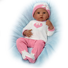Load image into Gallery viewer, The Ashton - Drake Galleries Jayla Lifelike So Truly Real® Interactive African American Black Baby Girl Doll that Breathes and Has Heartbeat with Soft RealTouch® Vinyl Skin by Doll Artist Linda Murray 19&quot;-Inches - RCE Global Solutions
