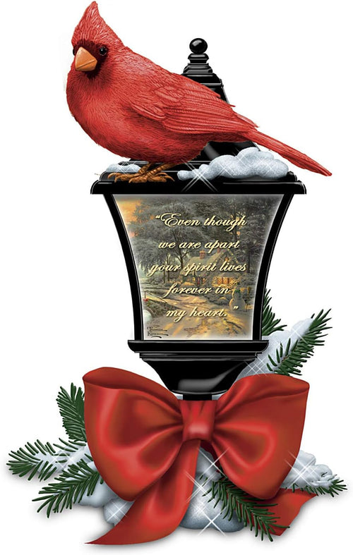 The Hamilton Collection Thomas Kinkade Your Spirit Lives Forever in My Heart Sculpted Cardinal Lantern 9-inches