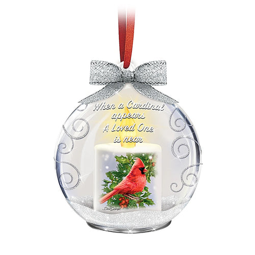 The Bradford Exchange Heaven's Messenger Cardinal Illuminated Glass Ornament by Dona Gelsinger 4.5-inches - RCE Global Solutions