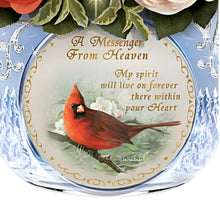 Load image into Gallery viewer, The Bradford Exchange Messenger from Heaven Table Centerpiece Crystal Vase with Cardinal Imagery &amp; LED Lights - Always in Bloom Religious Floral Arrangement 12-Inches - RCE Global Solutions
