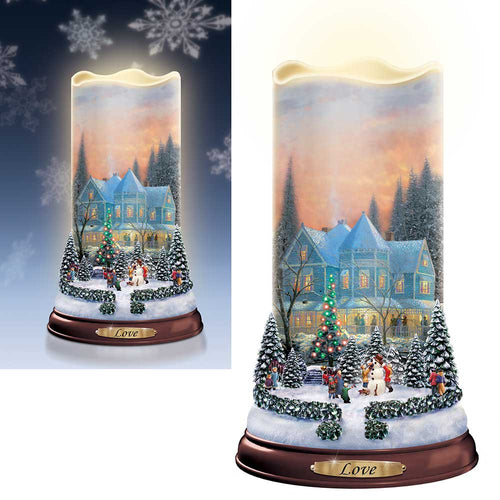 Thomas Kinkade Flurries of Light Candles with Snowflake Projectors - Love #3 - RCE Global Solutions