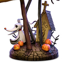 Load image into Gallery viewer, The Bradford Exchange Disney The Nightmare Before Christmas Jack Skellington and Zero Hand Sculpted Welcome Sign With Built In Solar Panel UV and Water Resistant 16&quot;-Inches - RCE Global Solutions
