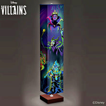 Load image into Gallery viewer, The Bradford Exchange Disney Villains Floor Lamp with 4-Sided Fabric Shade Evil Queen Ursula Maleficent Artwork Wood-Tone Base &amp; Foot Pedal Switch 60-inches
