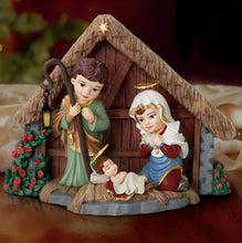 Load image into Gallery viewer, The Bradford Exchange A Child Is Born Hand-Painted Nativity Scene Sculpture Christmas Decorations by Thomas Kinkade 4-Inches - RCE Global Solutions
