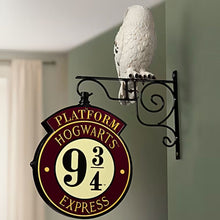 Load image into Gallery viewer, The Bradford Exchange Harry Potter Platform Illuminated Wall Clock Double-Sided Vintage Style Clock with Hedwig Figure Light-Up Wizarding World Decor 16-inches
