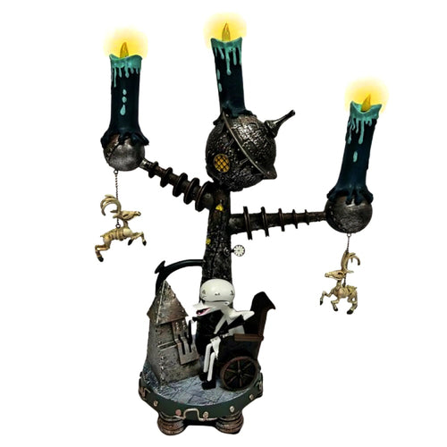 The Bradford Exchange Disney Tim Burton's The Nightmare Before Christmas Candelabra Collection Issue #6 "Doctor" Hand-Painted Resin with LED Flameless Candles 11-inches