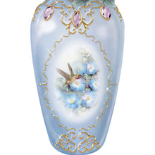 Load image into Gallery viewer, The Bradford Exchange Fluttering Fantasy Handcrafted Porcelain Perfume Bottle with Jeweled Hummingbirds and Garden Flowers by Lena Liu 4.25-inches - RCE Global Solutions
