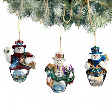 Load image into Gallery viewer, The Bradford Exchange Snow-Bell Holidays Ornaments #2 Set of 3 Christmas Decoration by Thomas Kinkade 3.5-inches - RCE Global Solutions
