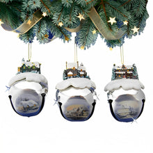 Load image into Gallery viewer, The Ashton-Drake Galleries Winter Sleigh Bells #5 Ornament Collection Set of 3 Christmas Decoration by Thomas Kinkade 3-inches - RCE Global Solutions
