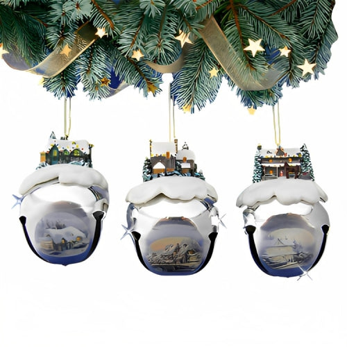 The Ashton-Drake Galleries Winter Sleigh Bells #5 Ornament Collection Set of 3 Christmas Decoration by Thomas Kinkade 3-inches - RCE Global Solutions