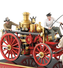 Load image into Gallery viewer, The Bradford Exchange 1900s Boiler Engine Vehicle Sculpture With 2 Firefighters 11-Inches
