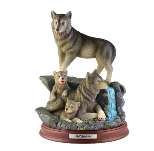 The Bradford Exchange Fall Majesty The Protectors Of The Pack Collection Issue #10 Realistically Hand Painted & Likelife Detail Wolf Sculpture 8-inches - RCE Global Solutions