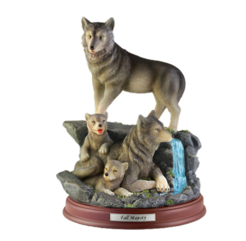 The Bradford Exchange Fall Majesty The Protectors Of The Pack Collection Issue #10 Realistically Hand Painted & Likelife Detail Wolf Sculpture 8-inches - RCE Global Solutions