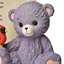 Load image into Gallery viewer, The Hamilton Collection Faithful Fuzzies Forever in My Heart Figurine Issue #2 &quot;Hold You In My Heart&quot; Hand-Painted Bereavement Bear with Cardinal and Flowers Memorial Keepsake 3.5-inches - RCE Global Solutions
