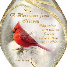 Load image into Gallery viewer, The Bradford Exchange Messengers From Heaven Illuminated Cardinal Art Hand-blown Glass Ornament by James Hautman 5.5-inches - RCE Global Solutions
