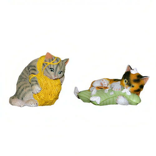 The Hamilton Collection Little Cat-astrophies Collection Issue #4 Set of 2 Adorable Kittens in Miniature Delightful Feline Mischief and Playfulness Cats Figurine 2.75 to 3-inches - RCE Global Solutions