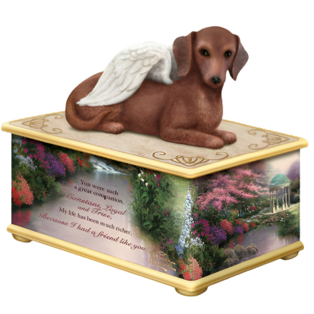 The Hamilton Collection My Forever Friend Dachshund Keepsake Box Handcrafted with Full-Color Artistry & Heartfelt Sentiment by Thomas Kinkade - 6-Inches - RCE Global Solutions