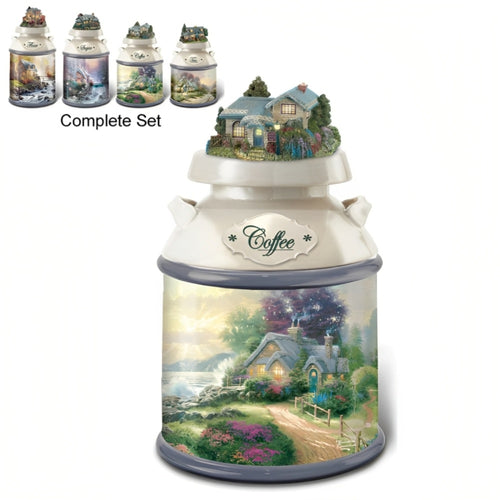 The Bradford Exchange Canister Tea TK Home Sweet Home Canister Collection Issue #2 by Thomas Kinkade 10 to 11.75-inches - RCE Global Solutions