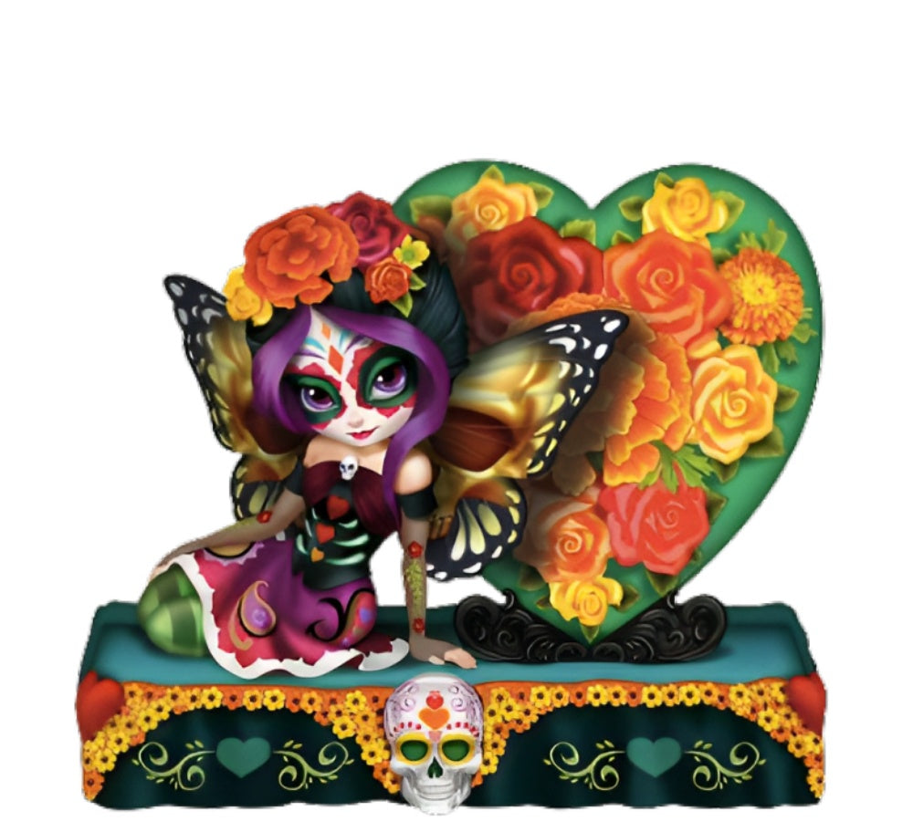 The Hamilton Collection The Forever Love Sugar Skull Parade Collection Issue #3 Peaceful Splendor Float Hand-Painted Mystical Colorful Fairy Figurine by Jasmine Becket-Griffith 4-Inches - RCE Global Solutions