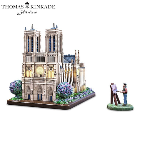 The Bradford Exchange Thomas Kinkade Studios Notre-Dame De Paris Lighted Musical Sculpture Handcrafted and Hand-painted with Iconic Bell Sounds 7-inches - RCE Global Solutions