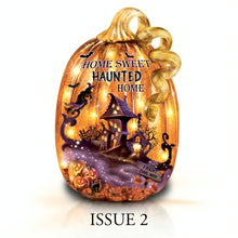 Load image into Gallery viewer, The Bradford Exchange Haunted Home Pumpkin Spooky Sights and Bright Lights Sculpture Collection Issue #2 Handcrafted Glittering LED-Lit Artistry by Dona Gelsinger 7-inches - RCE Global Solutions
