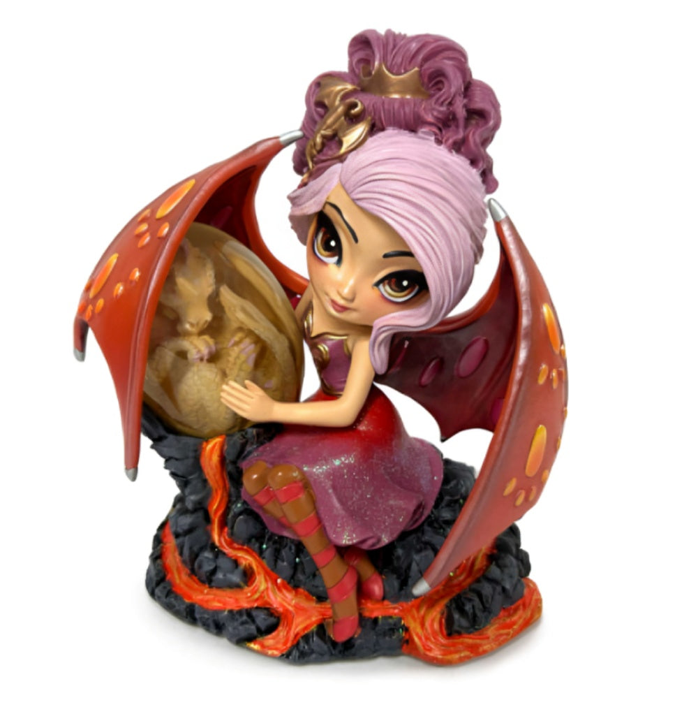 The Hamilton Collection Guardian Of The Shimmering Treasures of the Mystic Dragonlings Figurine Collection Issue #6 Lighted Dragon Egg & Fairy Figurine by Jasmine Becket-Griffith 5-inches