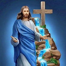 Load image into Gallery viewer, The Bradford Exchange The Good Shepherd Light of Faith Illuminated Sculpture Handcrafted Religious Home Décor with Crystalline Water Feature 12-inches - RCE Global Solutions
