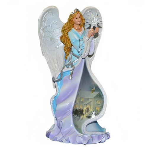 The Bradford Exchange “Gifts of Christmas” Angel Collection Issue #6: 'Starlight Angel' Illuminated Sculpture with LED Lights and Hand-Painted Details by Thomas Kinkade 7.5-Inches