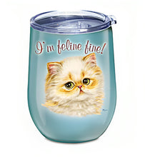 Load image into Gallery viewer, The Bradford Exchange Feline Fine Tumblers Drinkware Collection Issue #1 Indulge in Purrfection Stainless Steel Showcase Adorable Kitten Art by Kayomi Harai 4.5-inches - RCE Global Solutions
