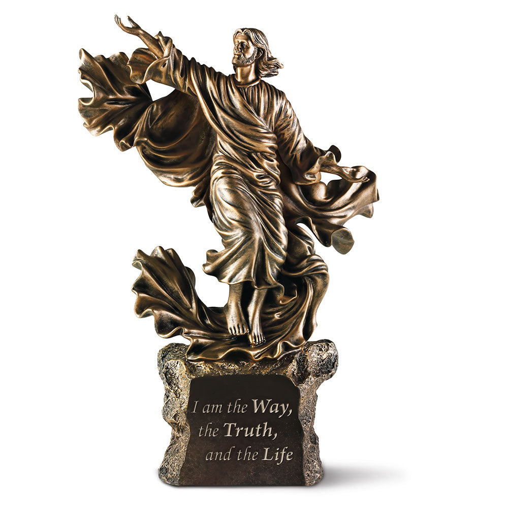 The Bradford Exchange The Way, The Truth, The Life Issue #3 from Light Of The World Sculpture Collection Religious Illuminated Cold-Cast Bronze Jesus Sculpture 11-inches - RCE Global Solutions