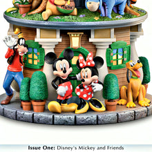 Load image into Gallery viewer, The Bradford Exchange Disney Classics Clock Tower Sculpture Collection Issue #1: Mickey &amp; Friends Hand-Painted 360 Degree Stacked Sculpture Featuring Mickey Mouse Minnie Goofy and Pluto Collectible Decor Tower Measures 14-inches
