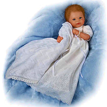 Load image into Gallery viewer, The Ashton-Drake Galleries Child of God Baby Doll RealTouch Vinyl Hand-Rooted Hair White Lace Dress Cross Bracelet Collectible Doll by Master Doll Artist Violet Parker 17 -inches
