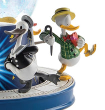 Load image into Gallery viewer, The Bradford Exchange Disney Donald Duck 90th Anniversary Musical Glitter Globe Handcrafted Collectible with Rotating Base &amp; 5 Iconic Donald Duck Sculptures Plays Donald Duck Song 7.5-Inches - RCE Global Solutions
