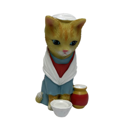The Bradford Exchange Purr-Fect Humble Farmer Issue #10 from The PURR-fect Christmas Pageant Nativity Cat Figurine Collection Handcrafted & Hand-painted Christmas Decorations 4.5-Inches - RCE Global Solutions