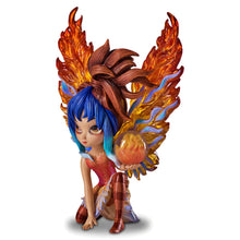 Load image into Gallery viewer, The Hamilton Collection Mystic Guardians of Nature Fairy Figurine Collection Blaze Guardian of Fire with Custom-Carved Crystalline Wings and Handcrafted Elemental Orbs by Jasmine Becket-Griffith 5.5-inches
