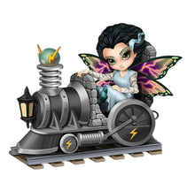 Load image into Gallery viewer, The Bradford Exchange Halloween Express Collection Issue #1: Electrifying Beauty Figurine Handcrafted Resin with Fairy in Frankenstein Bride Costume by Jasmine Becket-Griffith 4.25-Inches
