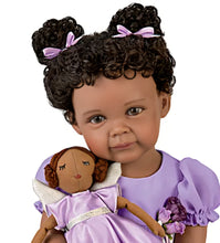 Load image into Gallery viewer, The Ashton-Drake Galleries Take Me to Church Child and Plush Angel Set So Truly Real® Crafted of RealTouch® Vinyl Handpainted Lifelike Poseable Collectible Doll by Ping Lau 22-inches
