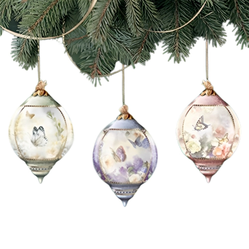 The Bradford Exchange Lena Liu Garden Symphony Butterfly and Floral Accented Porcelain Ornaments Issue 1 Set of 3 - RCE Global Solutions