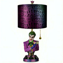 Load image into Gallery viewer, The Bradford Exchange The JOKER: A Deadly Card Lamp Hand-Sculpted Collectible with BATMAN SIGNAL Pull Chain Illuminating Laughter Shade and Defaced BATARANG 20.5&quot; H x 10&quot; D
