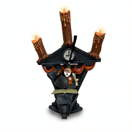 The Bradford Exchange Disney The Nightmare Before Christmas Candelabra Collection Issue #6: Mayor Handcrafted and Hand-Painted with LED Flameless Candles Halloween Decor by Tim Burton 11-inches - RCE Global Solutions